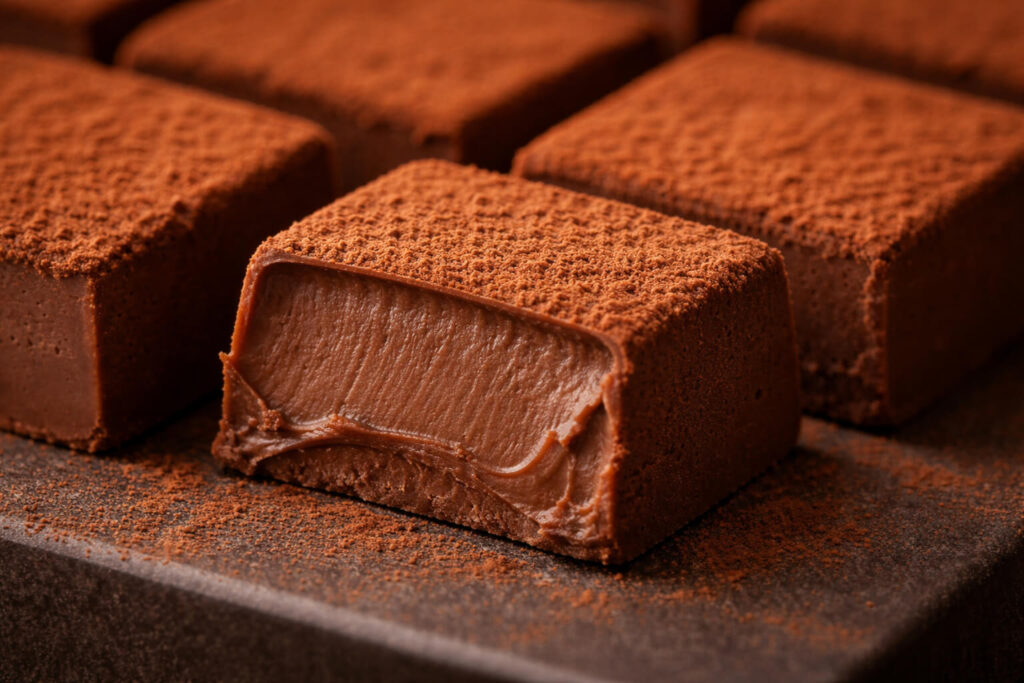 ロイズ生チョコレートのなめらかな質感