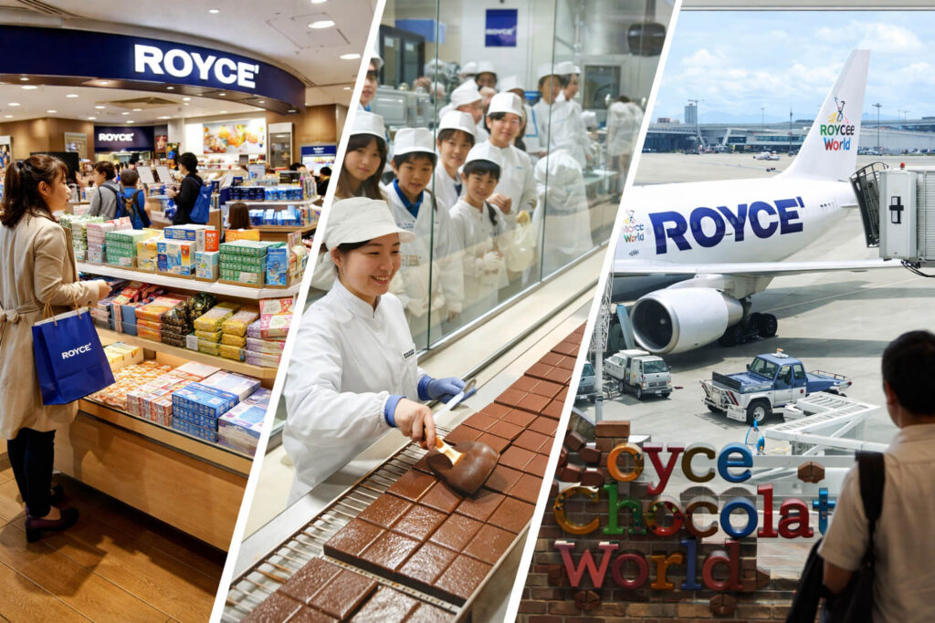 ロイズの店舗や工場、空港施設で楽しむブランド体験のイメージ