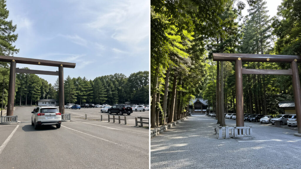 北海道神宮の北一条駐車場と南一条駐車場を比較するイメージ