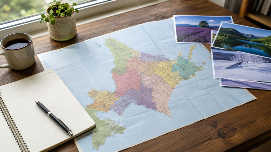 北海道の郡一覧を全体像で把握するための地図