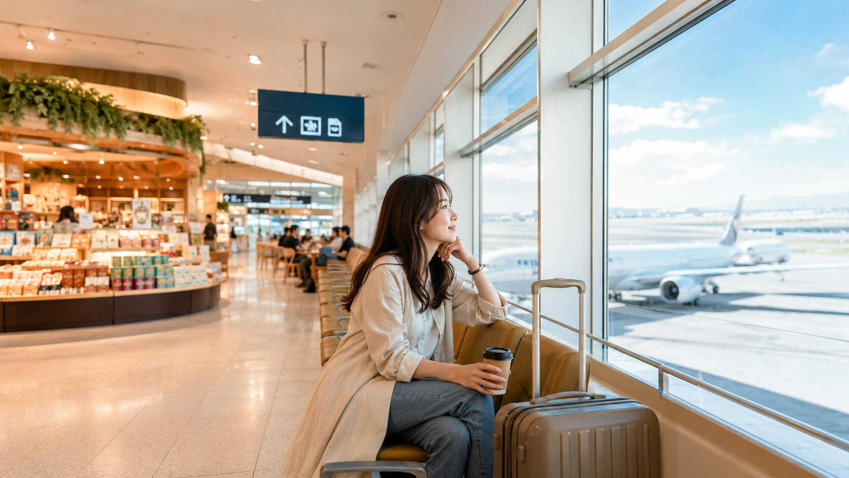 新千歳空港で暇つぶしをする旅行者とターミナルの様子