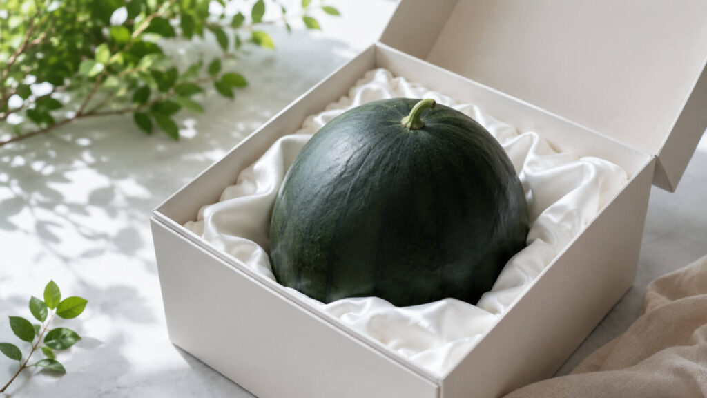 でんすけすいかが高い理由を象徴する黒皮の大玉すいか