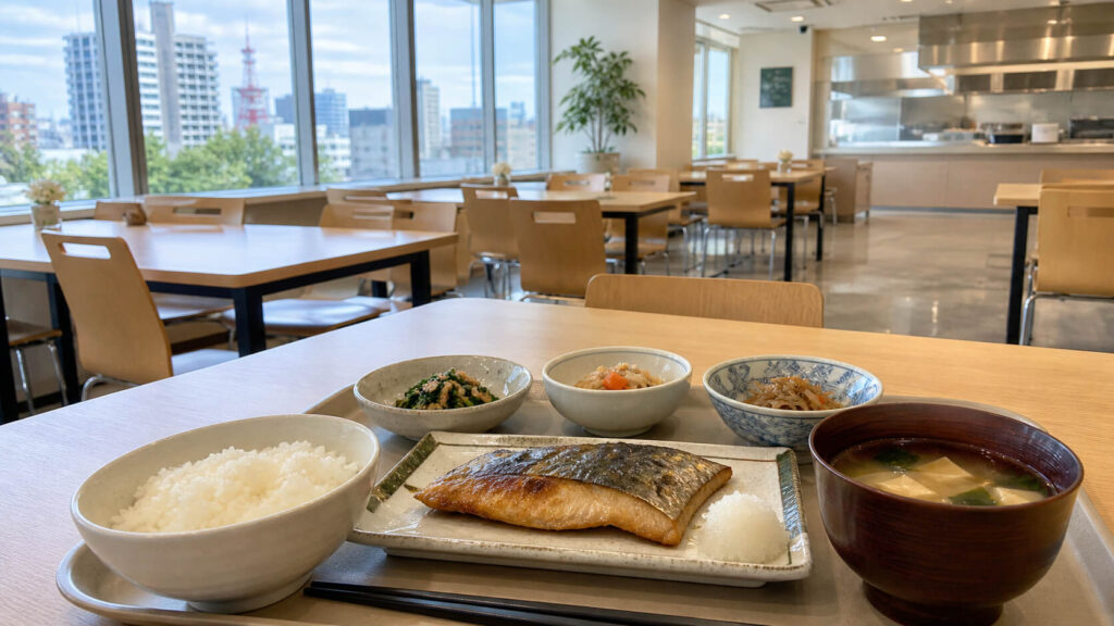 札幌中心部で利用できるNHKの社員食堂風ランチのイメージ
