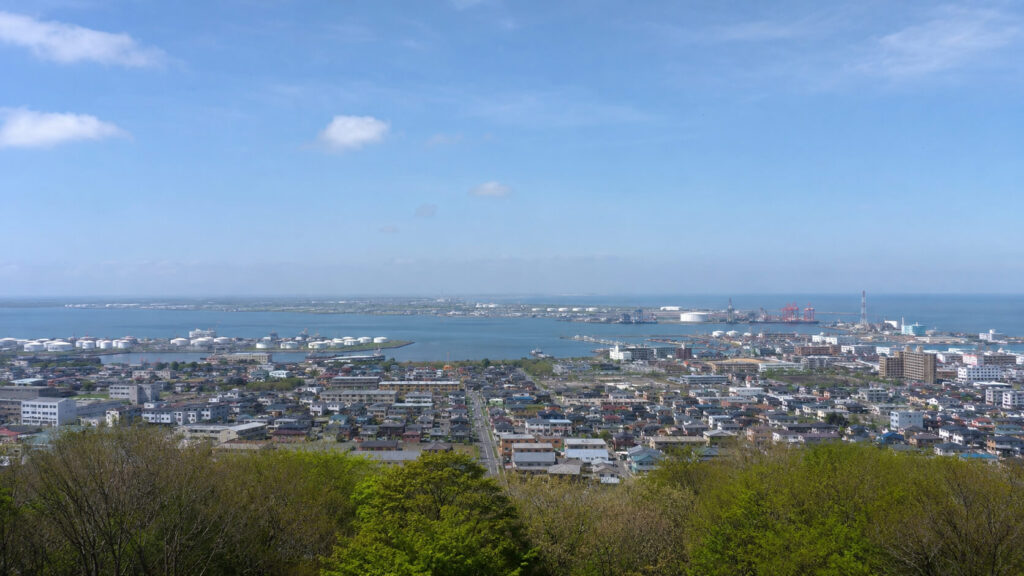 緑ヶ丘公園展望台から眺める北海道苫小牧の街