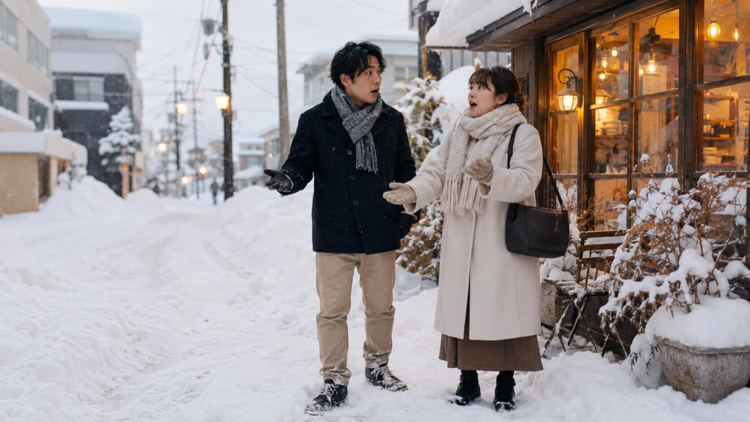 北海道弁のわやの意味を解説する冬の街並みイメージ