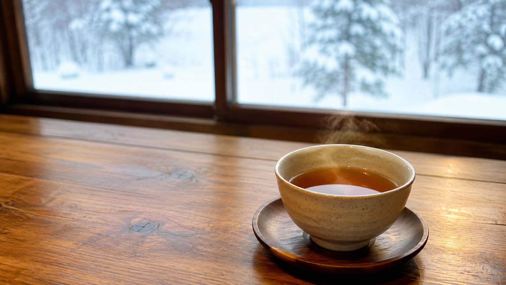 北海道で親しまれる香ばしい番茶の湯気