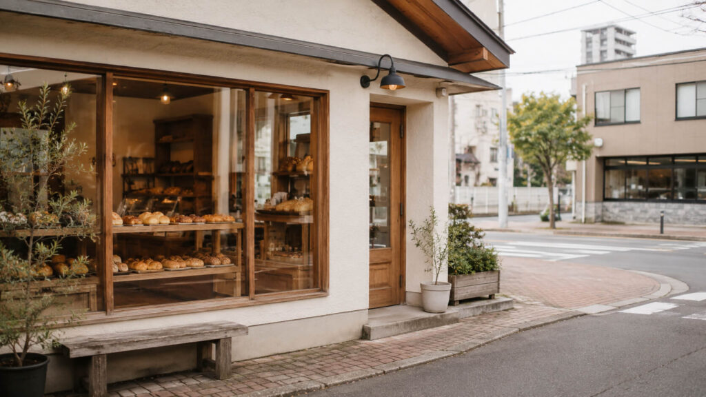 北欧パンの残る店舗を探す人向けの焼きたてパンと店舗イメージ