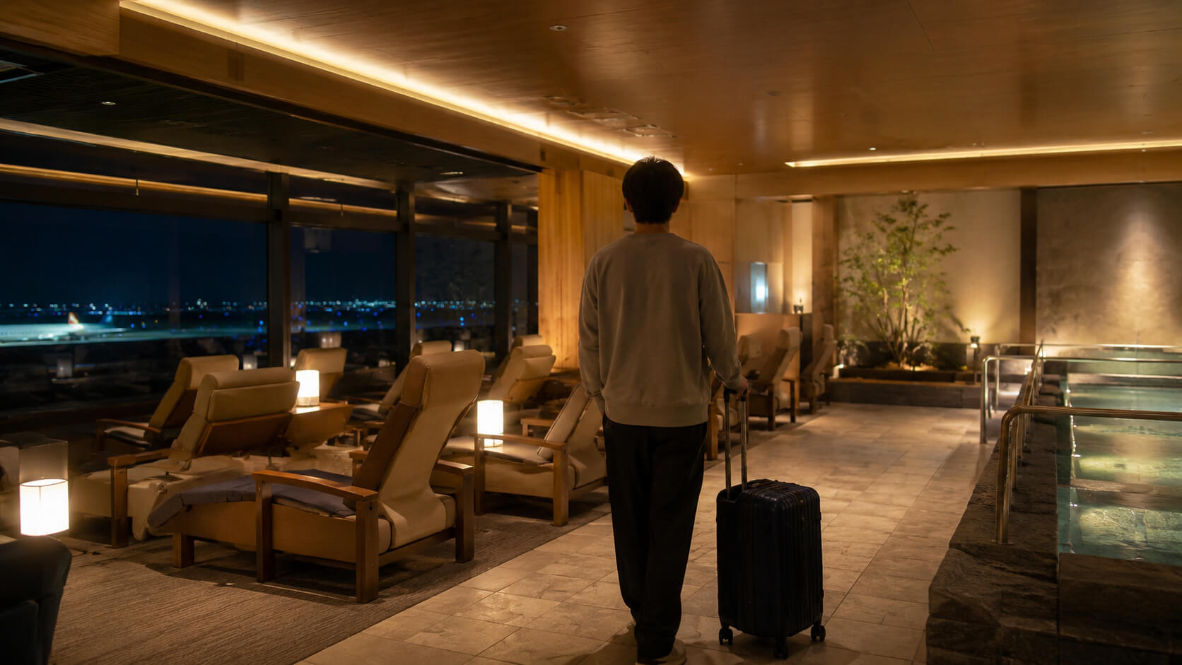新千歳空港温泉の外観または空港内温泉をイメージしたアイキャッチ