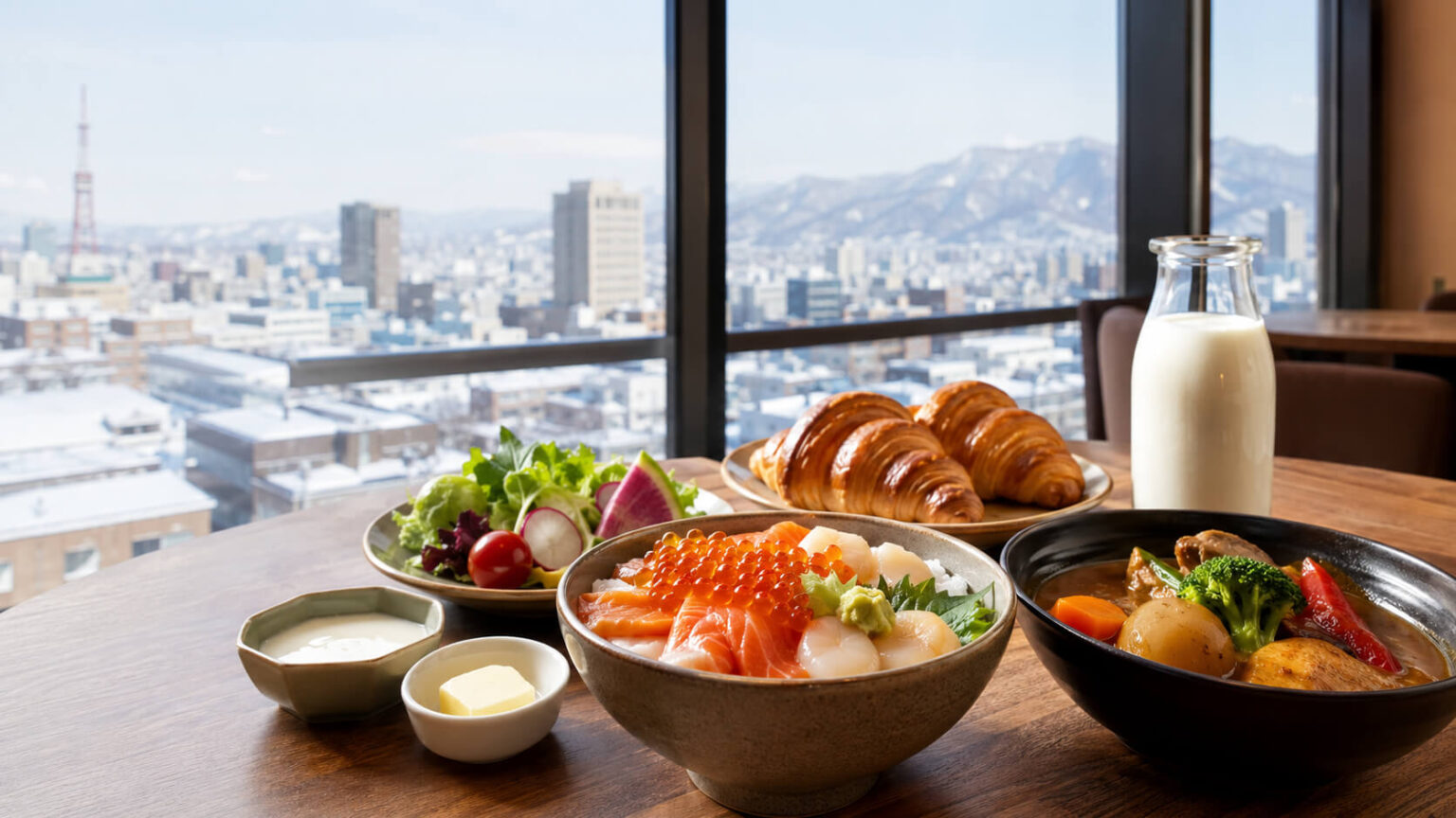 札幌で朝食がおいしいホテルの海鮮丼と北海道料理