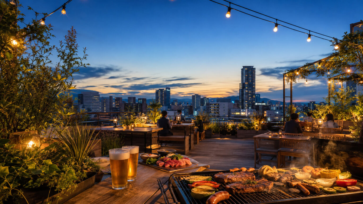 札幌パルコ屋上ビアガーデンの2026年のROOFTOP GREEN GARDEN BBQ会場