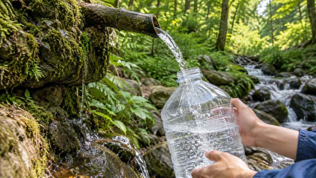 豊滝の山林から湧き出す龍神の水